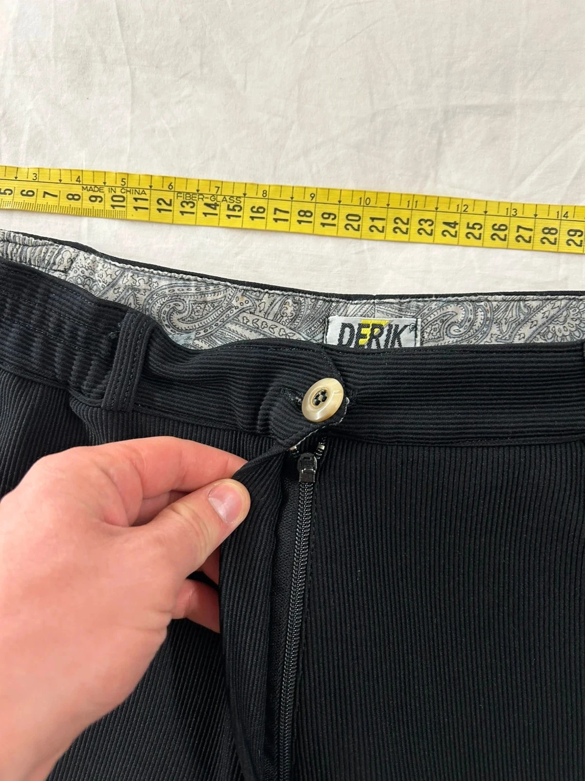 Pantalon legging vintage noir Derik en polyamide – photo 7